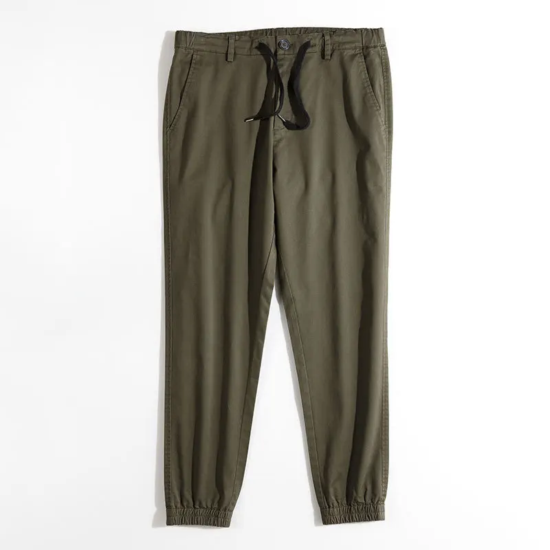 

2018 Spring Autumn Men's Casual Sweatpant Knitted Straight Pants Fashion Cotton Elastic Waist Solid Color Brand-Clothing New