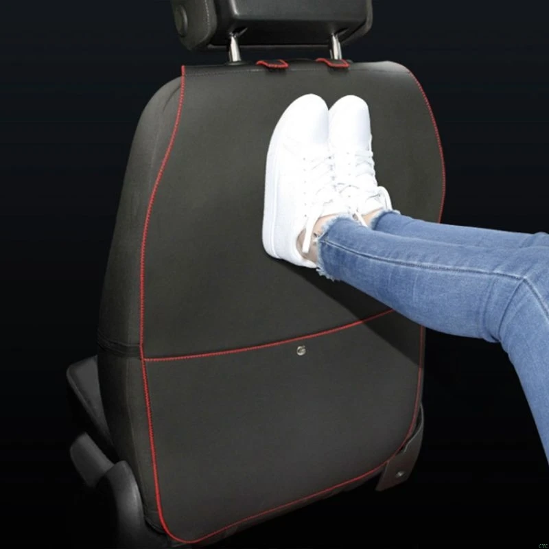  Car Seat Back Cover Case With Storage Pocket Organiser Rear Seat Cover Anti Kick Mats Wear-resistan