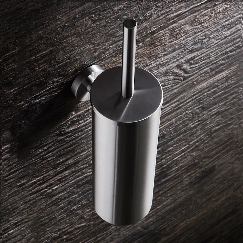 Toilet Brush Holder Set Wall Mounted Stainless Steel Wire Drawing WC Brush Holder Creative Modern Toilet Bowl Brush Black Toilet Brush Holder Set Wall Mounted Stainless Steel Wire Drawing WC Brush Holder Creative Modern Toilet Bowl Brush Black