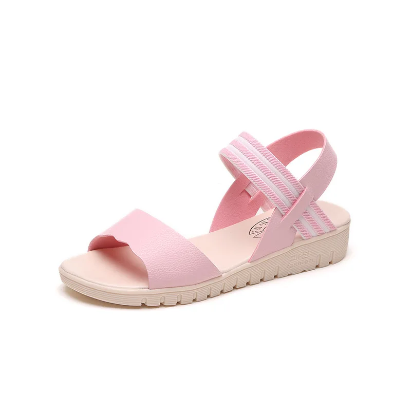 

New fashion summer wild fish mouth waterproof platform flat sandals women student flat shoes