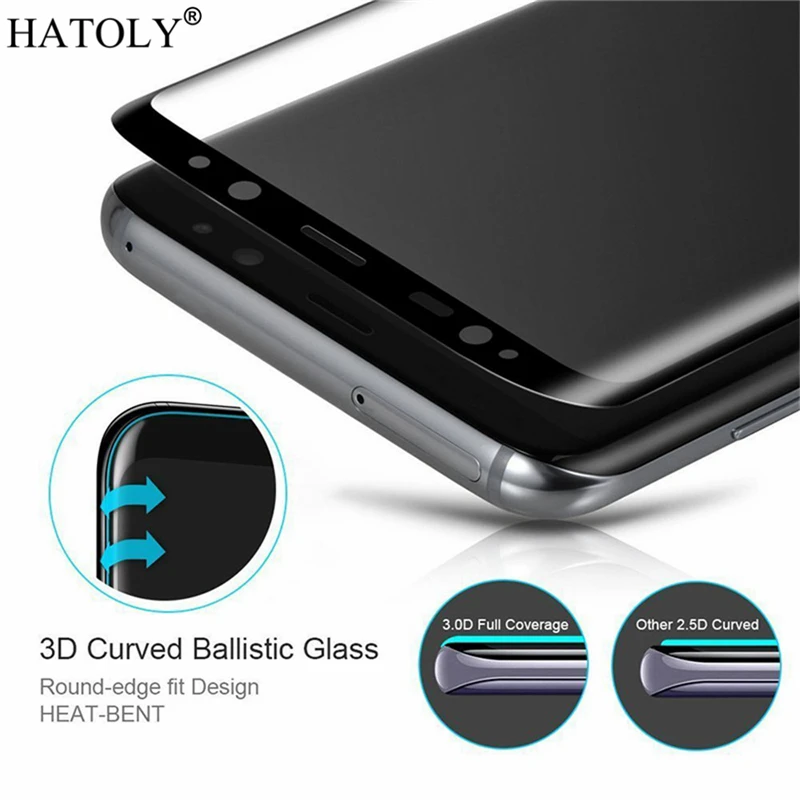 1 шт. 3D закаленное стекло с закругленными краями для samsung Galaxy S9 защита экрана