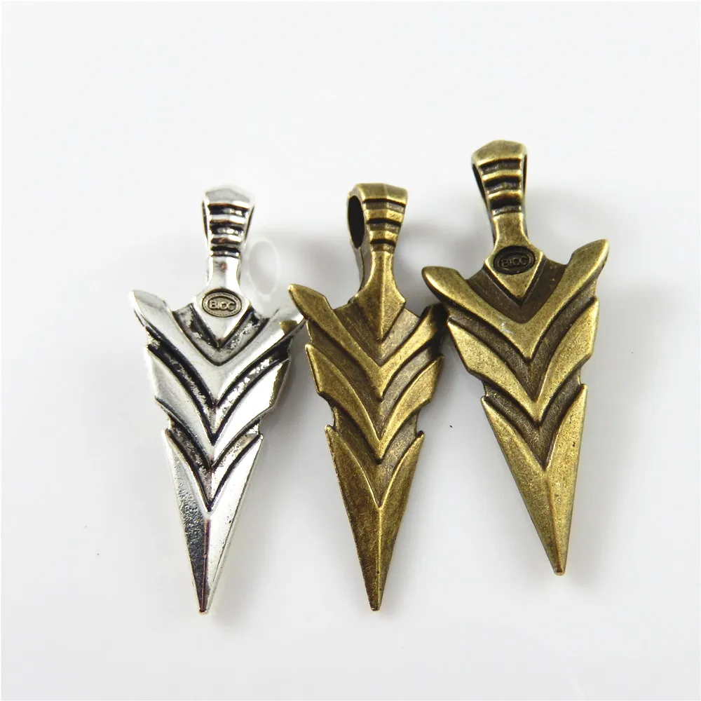 Vintage Style Bronze Tone Alloy Cool Sword Pendant Charm Weapons Decor 10pcs