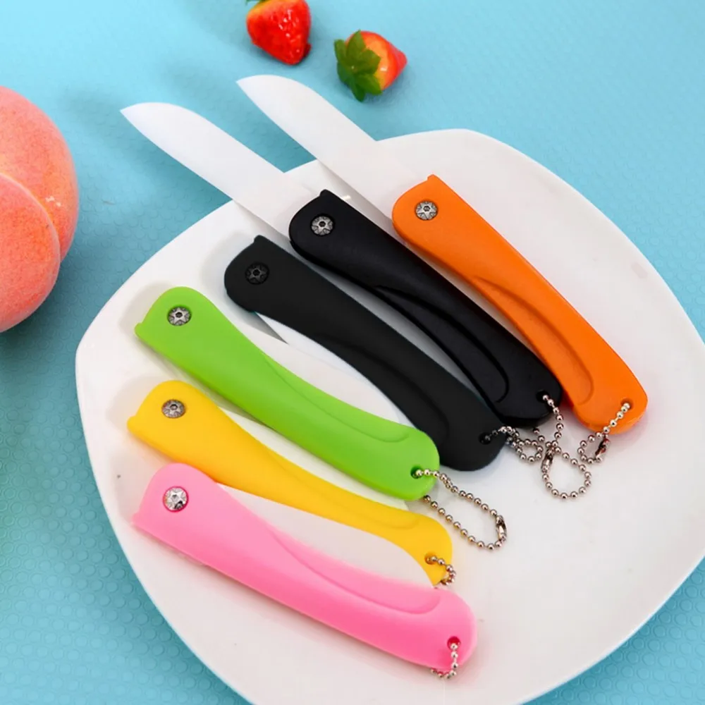 5 цветов, складной керамический нож, Подарочный нож, карманные керамические складные ножи, кухонный нож для овощей и фруктов с ручкой ABS