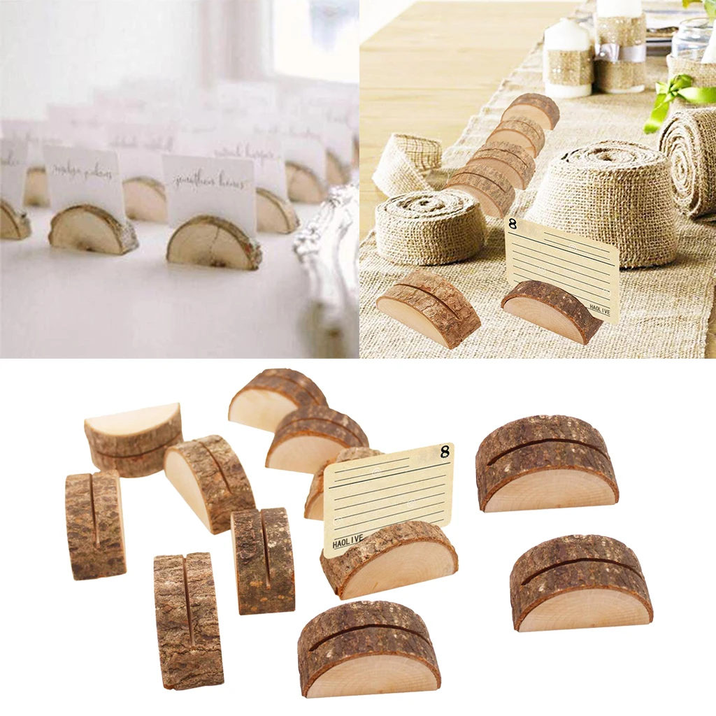 120pcs Wedding Place Wooden Card Holders Table Number Holder Stands for Decorations