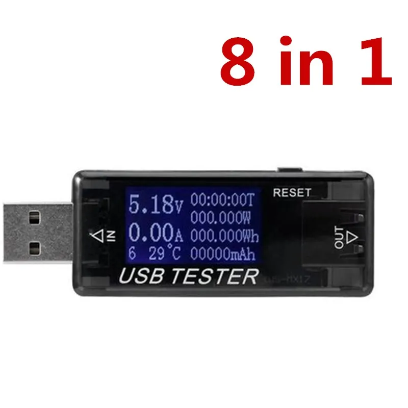 USB 5 в 9 в 12 В 20 в QC 2,0 3,0 OLED Ток Напряжение зарядное устройство тестер емкость USB зарядное устройство Доктор измеритель мощности текст вольтметр 7% ВЫКЛ - Цвет: B 8 in 1