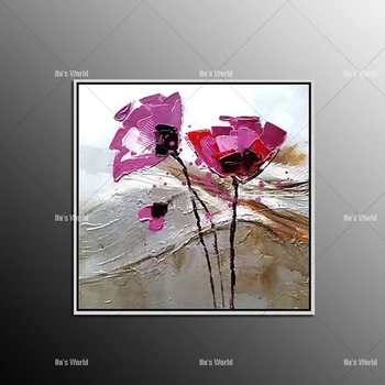 

Hand Made Oil Painting On Canvas Tree Red Flower Oil Painting Abstract Modern Canvas Wall Art Living Room Decor Picture