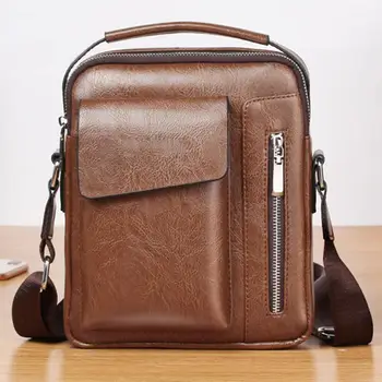 

Faux Leather Messenger Bag Men's Shoulder Faux Leather bags Flap Small male man Crossbody bags for men natural Leather bag