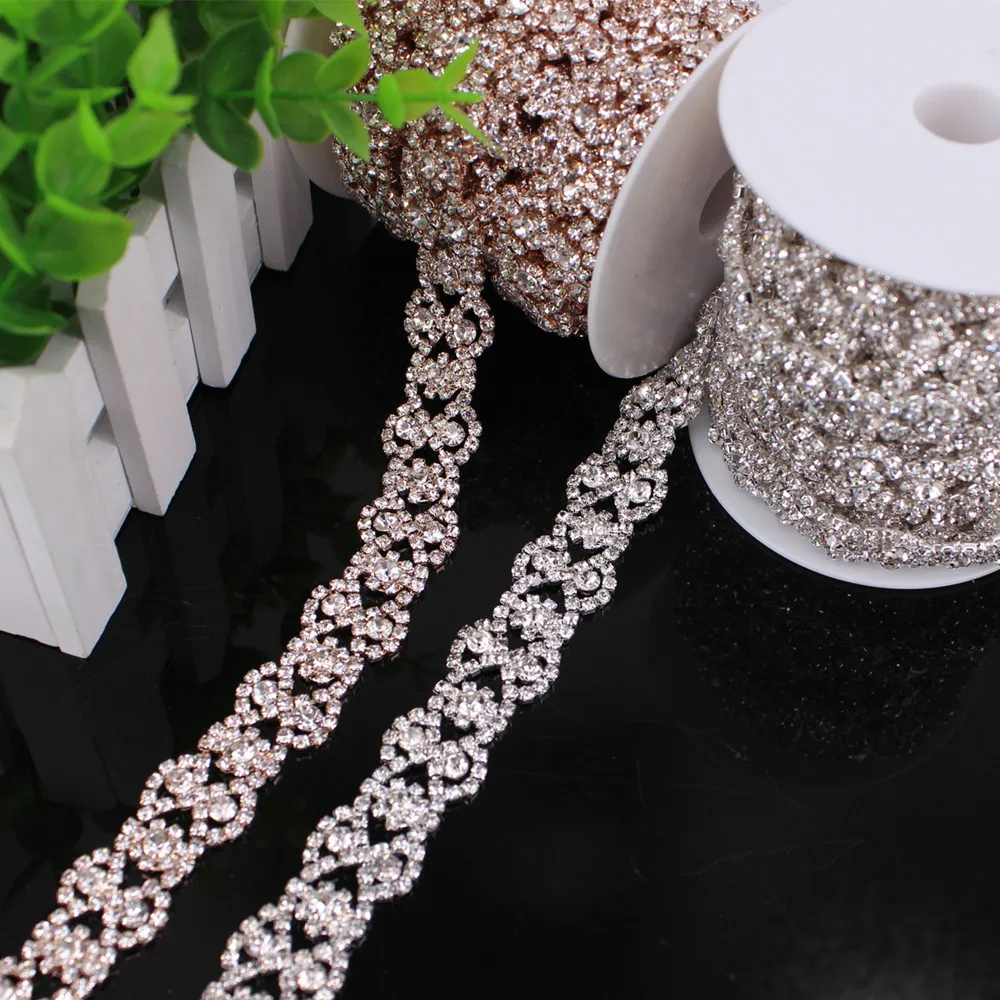 Bridal Dress Decoration Cup Chain Trimming Applique For Wedding Dresses Garment