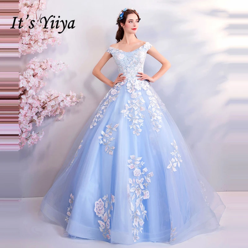 

It's Yiiya Elegant Formal Dress for Party Boat Neck Sleeveless Embroidery Bling Sequined Evening Dresses Fashion Designer LX865