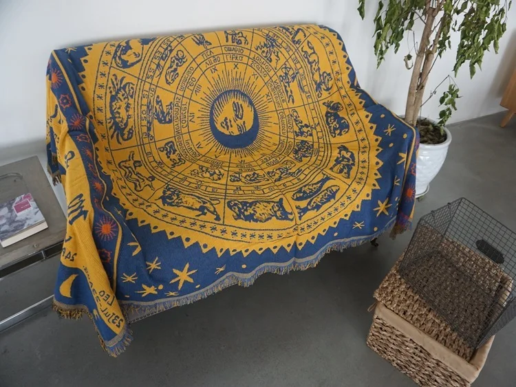 Декоративное хлопковое вязаное богемное одеяло, чехол для дивана в деревенском стиле, чехол для дивана для взрослых, 130x180 см