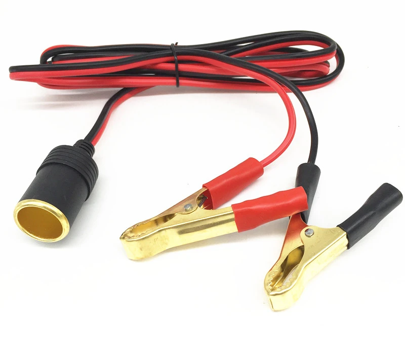 

Crocodile clamp to cigarette lighter pure copper connection plug cable battery lithium battery cable test cable