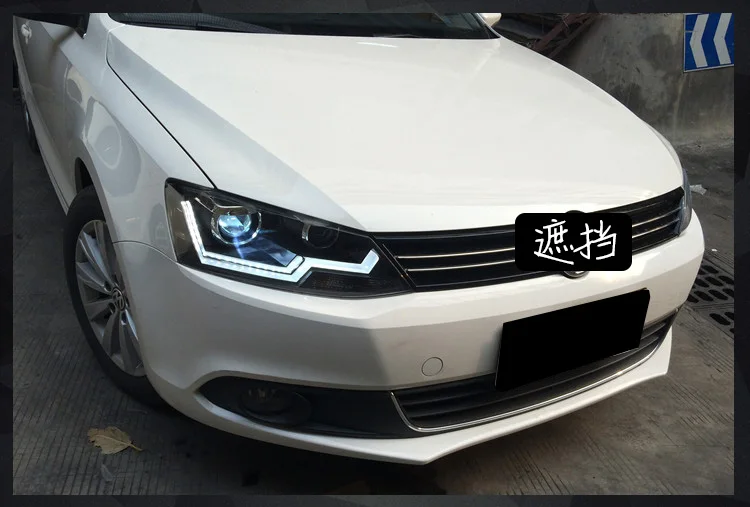 1AKD автомобильный Стайлинг для Jetta фары Volks wgen Jetta Mk6 светодиодный фары DRL Биксеноновые линзы Высокий Низкий луч парковка противотуманная фара