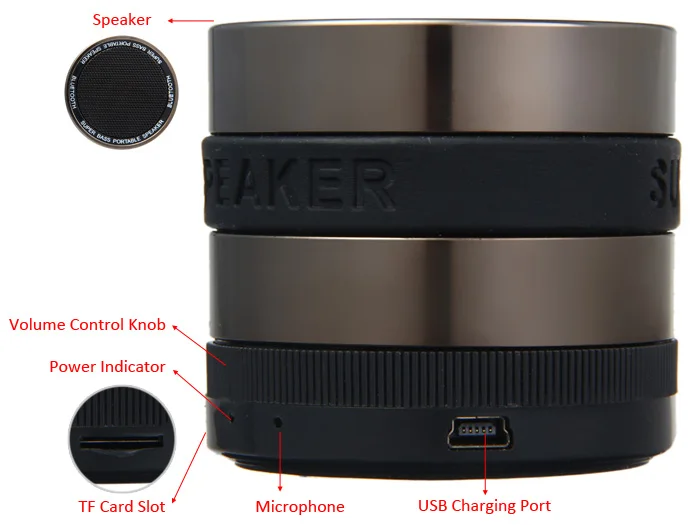 DG530 New Mini Super Bass Portable Wireless Bluetooth Speaker FM Radio TF Card Music Player