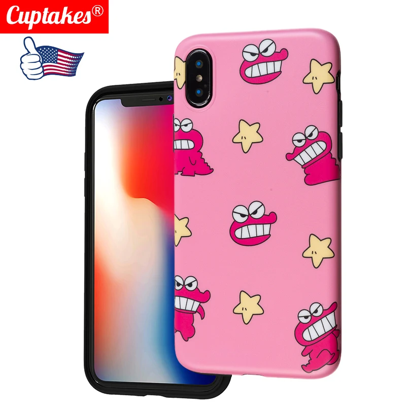 Luxury Brand IMD Soft Silicone Cover for iPhone case 7 8 Plus 10 XR X XS Max 6 6S Cute Cartoon dinosaur Little Star Pink Animal