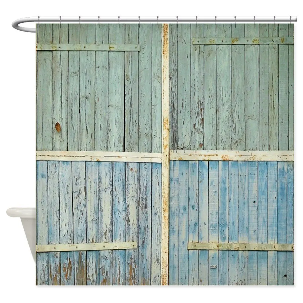 

Rustic Old Wood Doors Shower Curtain Mat Decorative Waterproof Polyester Fabric Bathroom Curtain Set Home Bath Decor Multi-size