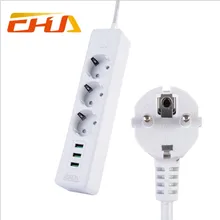 Cheap Power Strip Smart Home Electronics Fast Charging 3 USB 2.0 Interface Extension Socket Plug with EU Adapter