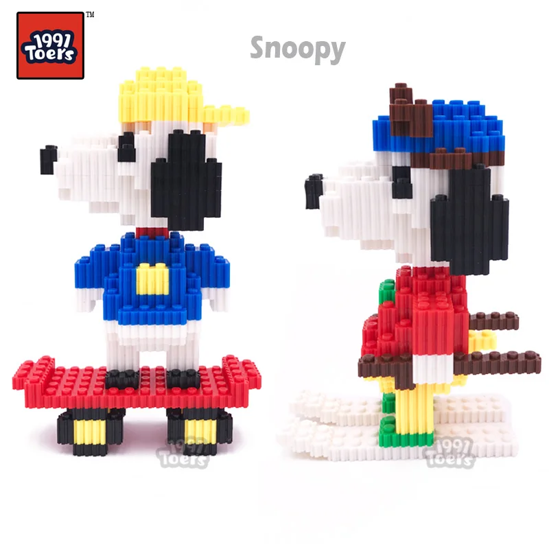 

1991Toers SnoopyDogs Nanoblocks Building micro Blocks Diamond Bricks DIY Creative Toys for children gifts Compatible LegoINGLYS