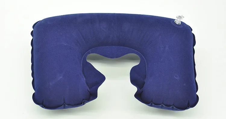 U-образная дорожная подушка надувная Шея Автомобильная голова надувная подушка для отдыха для путешествий офисная ворсовая голова надувная подушка для отдыха подушка для шеи - Цвет: Синий