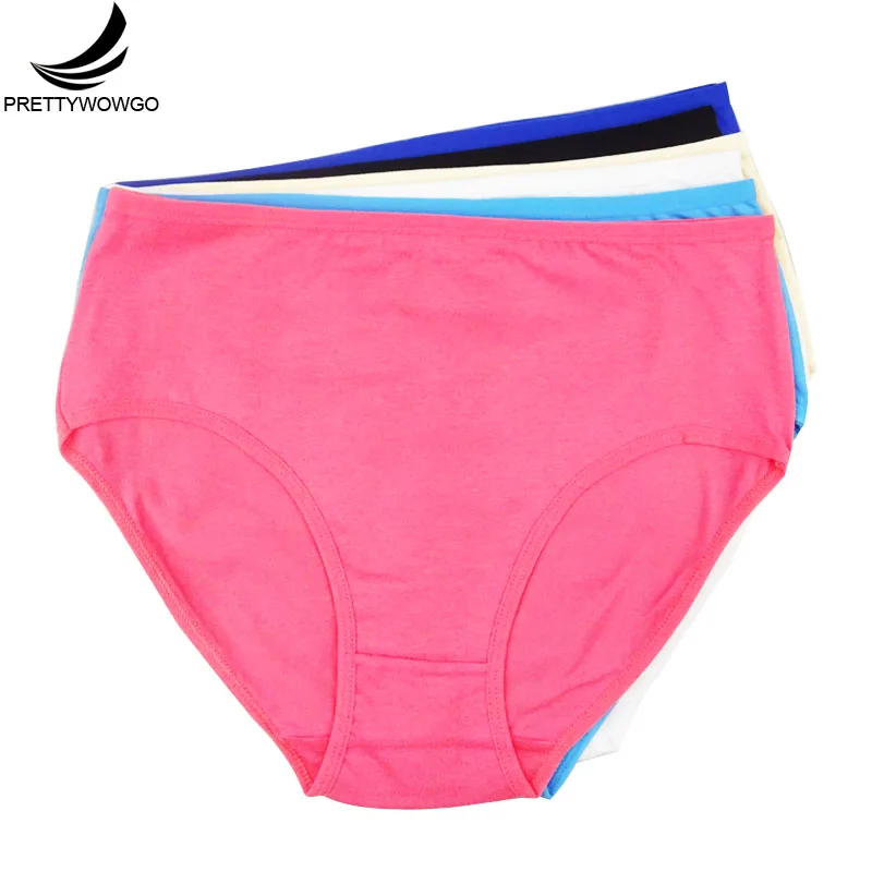 

86955 Wowgo Garment Wholesale Women's Clothing High-Rise Cozy Solid Color Women Plus Size Cotton Briefs Panties