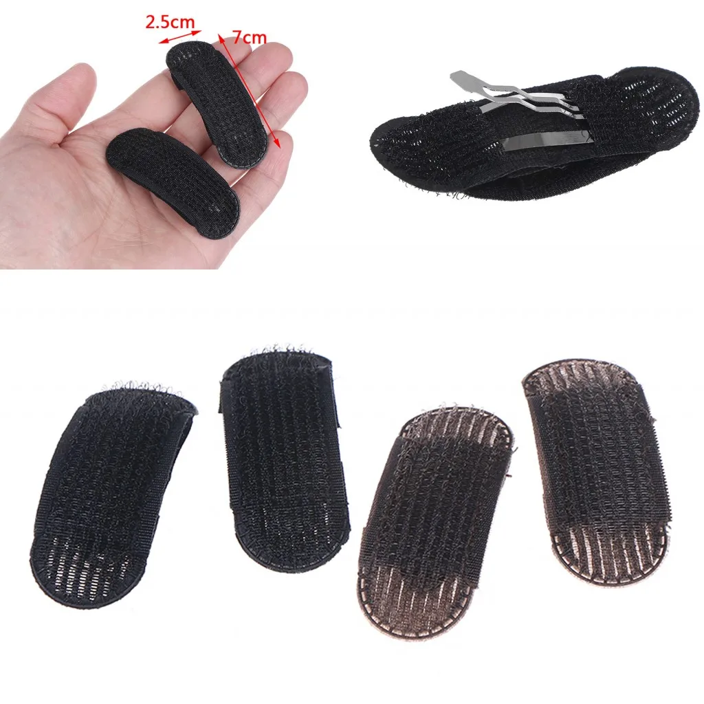 

2PCS Breathable Bangs Mat Hair Clips Black Coffee Princess Hair Tool Set Bump It Up Volume Base Hair Inserts Invisible Hair Pins