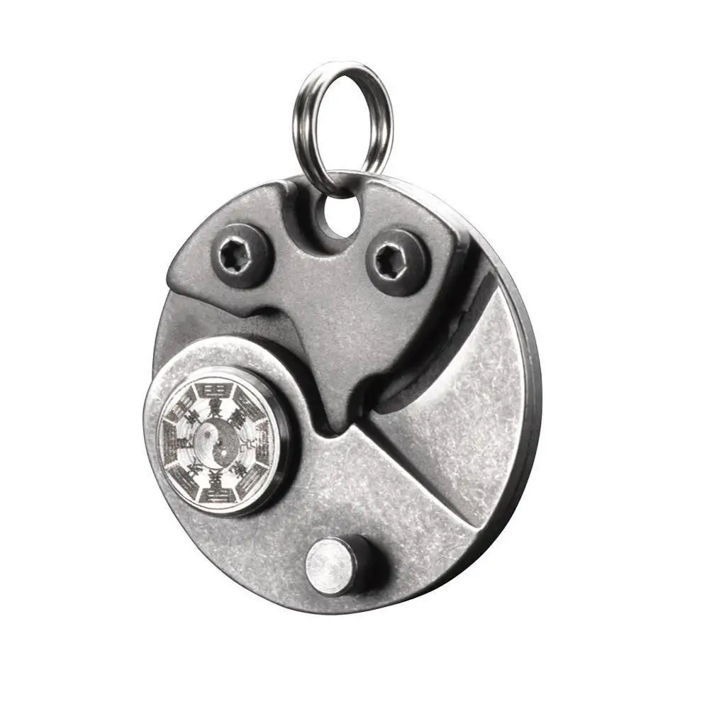 

Fold Mini Pocket Knives Outdoor keychain Self-defense Tools Coin Round Steel Blade Knife Portable Gadget KeyRing Hand Tool