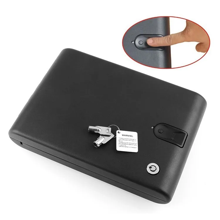 

Biometric Fingerprint Safe Box Key Gun Vault Jewelry Box Cable Portable Bio-box Hot New Creative best gift