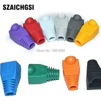 

SZAICHGSI RJ45 Connector Cat 5 5e 6 RJ45 Plug Cap Ethernet Network Cable Strain Relief Boot RJ45 plug Socket Boot 2000pcs/lot