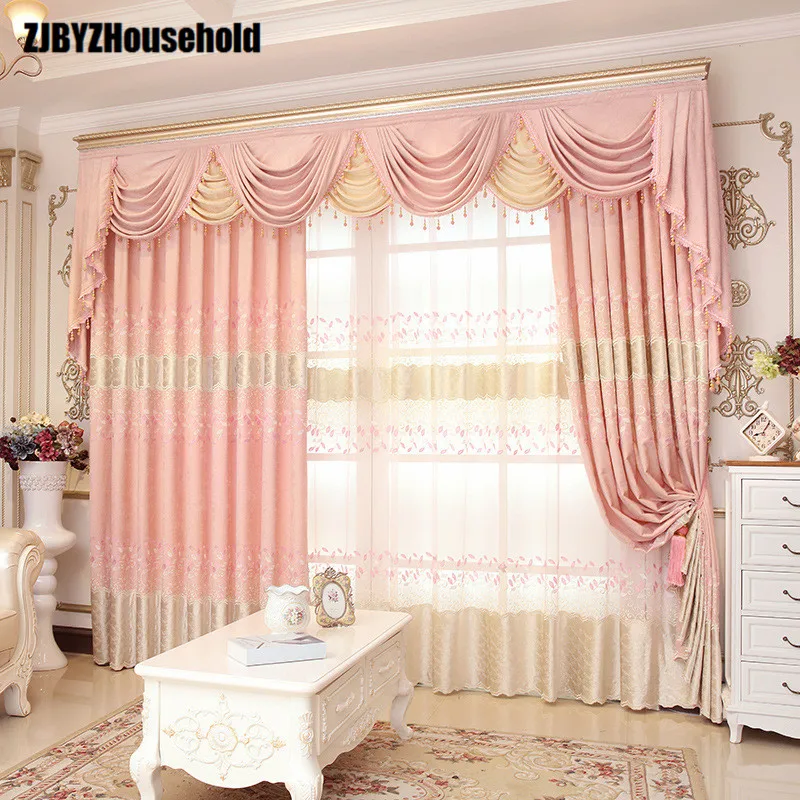Athena Pink Leaves Garden Chenille Embroidery Europe Style Luxury