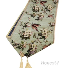 Жаккардовая Дизайн элегантный декор бабочка цветочный Настольная дорожка для стола, столовая, Кухня