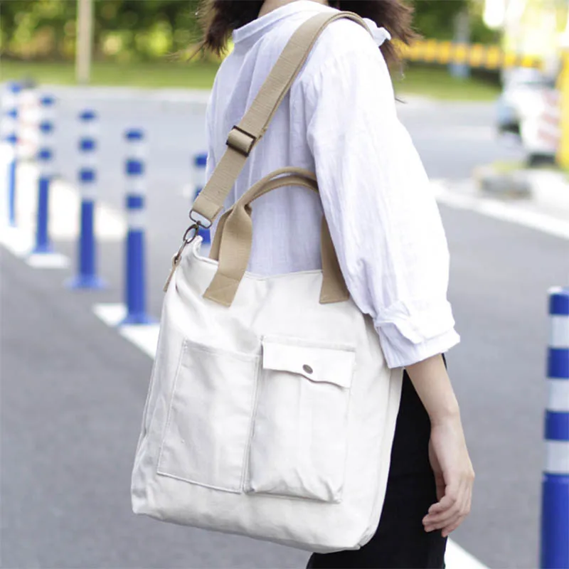 

Women's canvas bag Multi-function single shoulder Messenger bag Large-capacity casual mobile handbag
