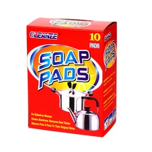 Steel Wool Soap Pad Exempt Detergent with Pure Natural Plant Soap Powder Red 10 pieces Steel Wool Soap Pad Exempt Detergent with Pure Natural Plant Soap Powder Red 10 pieces