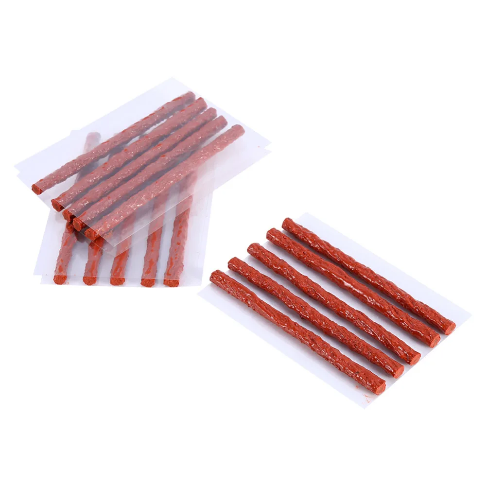 

50 in 1 Set 100mm Universal Tubeless Tire Repair Scooter Bike Automobile Motorcycle Rubber Strips Kit Plug Tire Punct Repair Kit