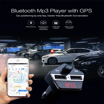 

Car GPS Positioning Bluetooth MP3 Wth APP Find Car Wireless Dual USB Fast Charging FM TF U Disk Ultra Clear Stereo Music