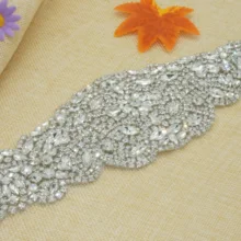 Shidianyi 10 шт горный хрусталь и жемчуг бисером Свадебная аппликация с лентой на голову аппликация мотивы со стразами идеально сочетаются с нарядным Wedding-RA117-Y9513