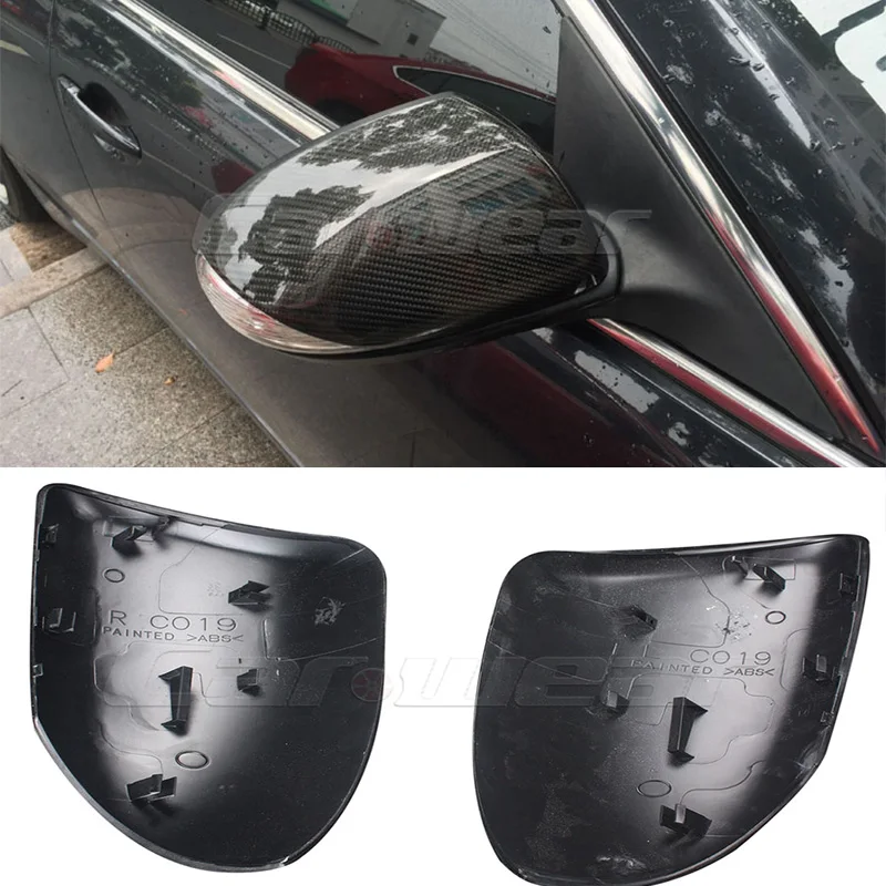Карбоновое волокно Замена автомобиля боковое крыло зеркало Накладка для Mazda 3 2011-2012 спортивная версия