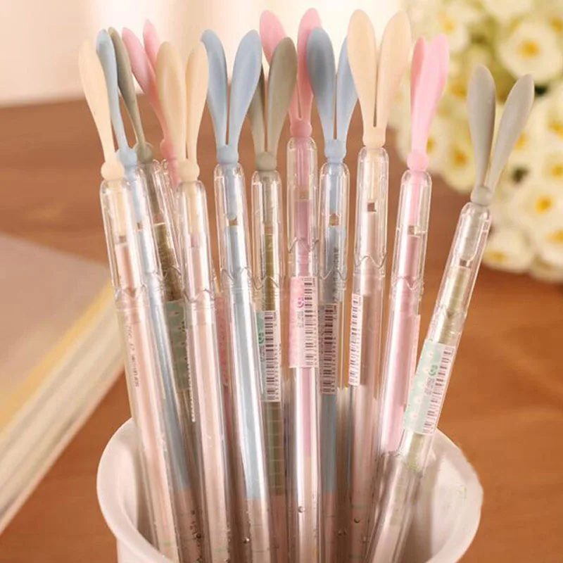 1Pcs 0 38mm Cute Cartoon Rabbit Ear Gel Pen With font b Mobile b font font
