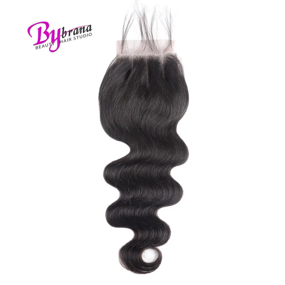  Brazilian Body Wave Closure Free Three Middle Part 100% Remy Human Hair Lace Closure With Baby Hair Natural Color Bybrana (15)