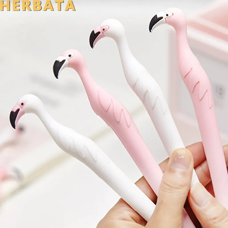 Животное Фламинго набор гелевых ручек принт с героями мультфильмов Kawaii школьные