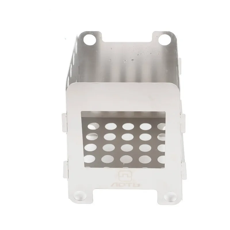 

Large wood stove outdoor portable split stainless steel fishing camping cookware straight fire hiking folding burner solid fuel