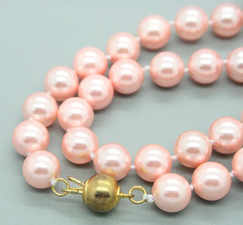 

Hot sale new Style >>>>> 10MM South Sea pink SHELL PEARL NECKLACE 18