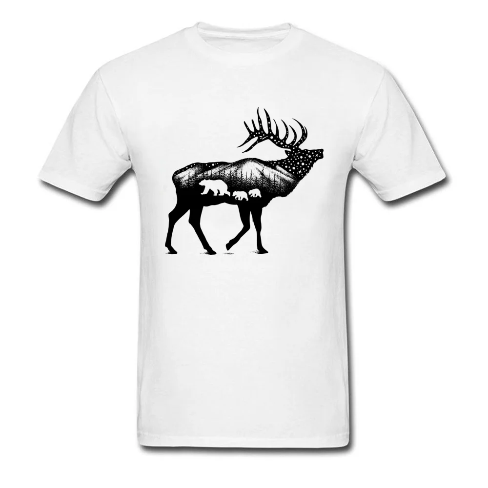 ELK 100% Cotton Fabric Tshirts for Boys Short Sleeve Cool Tops T Shirt Graphic Summer O Neck T-Shirt Normal Wholesale ELK white