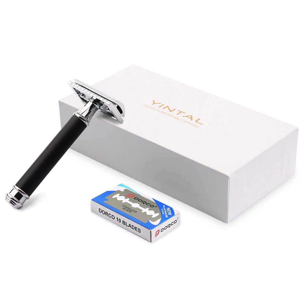 Double Edge Razors Holder For Shaving Men Black Blank Handle Brass Classic Manual Safety Razor Double Edge Razors Holder For Shaving Men Black Blank Handle Brass Classic Manual Safety Razor