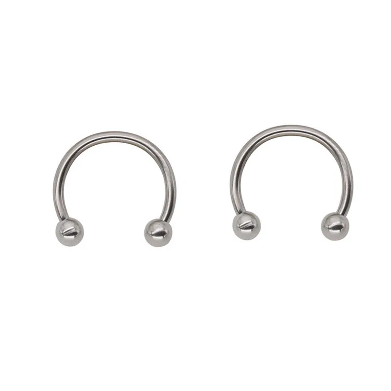 H: HYDE,, 1 шт., Классический милый открытый обруч, нержавеющая сталь C, клипса, кольцо для носа, серьги, пирсинг для женщин, ювелирные изделия для тела - Окраска металла: Silver