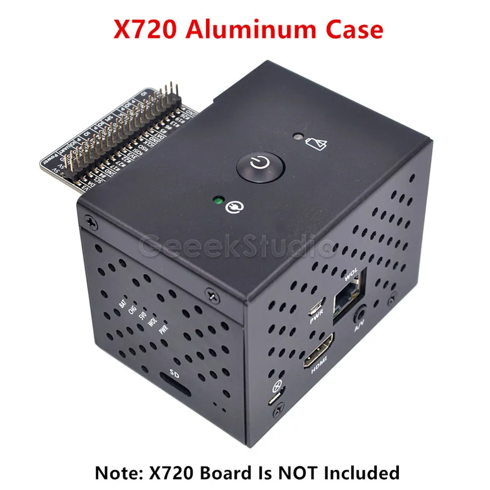 Raspberry Pi X720 UPS управления питанием шапка(18650 мощность)+ безопасное выключение+ подключение к локальной сети плата расширения для Raspberry Pi 3 B+/3B - Цвет: Aluminum Case