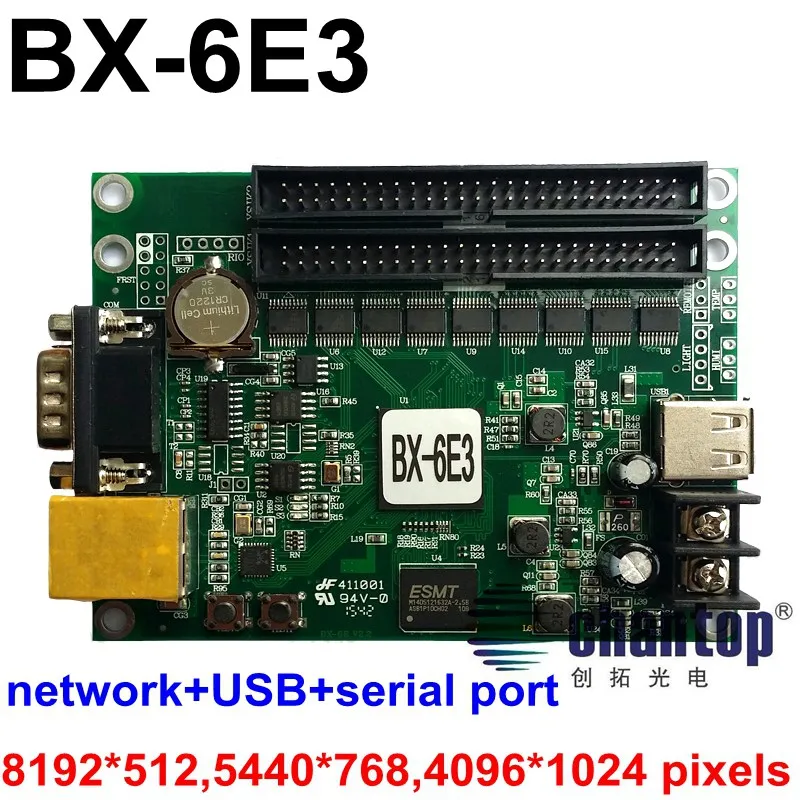 

BX-6E3 network & RS232&USB Port 8192*512pixels support Ethernet connection single/Dual/full color led screen display controller