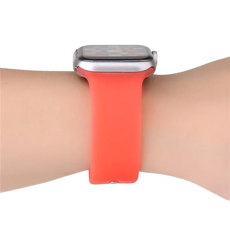 Мягкий сменный силиконовый ремень 44/40 мм для наручных часов Apple Watch, версии 4 спортивный браслет наручный ремень 38, 42 мм, версия, аксессуары для наручных часов Iwatch 3/2/1 - Цвет ремешка: Red