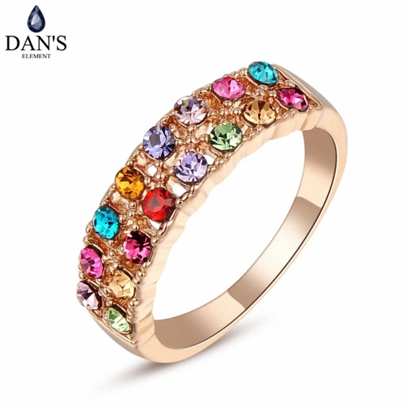 

DAN'S ELEMENT New Sale Rings for women Austrian Crystals Fashion Heathy Anti Allergies # RG95126