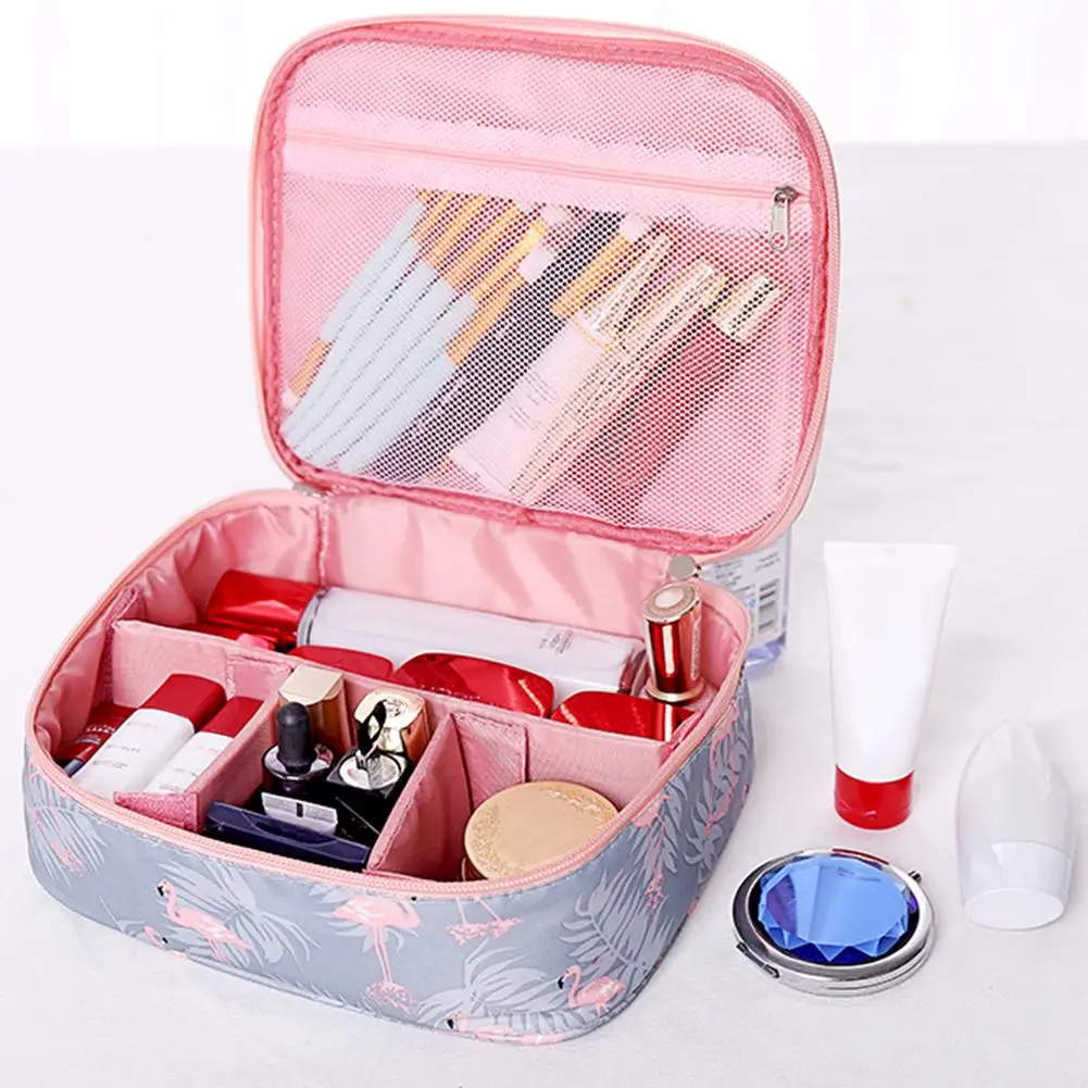

Portable Flamingo Print Makeup Bag Cosmetic Container Travel Toiletry Organizer