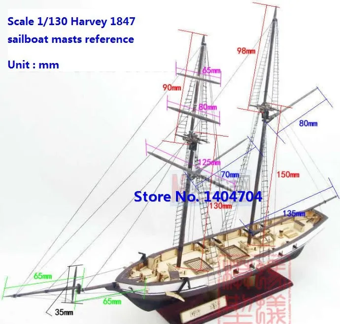 NIDALE модель Масштаб 1/130 деревянный комплект модели корабля Харви 1847 деревянный корабль модель и компонент для улучшения наборы