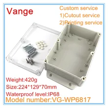 2 шт./лот настенный экструдированный формовочная коробка 224*129*70 мм IP68 Водонепроницаемый ABS пластиковые корпусы для устройств diy для электронного проекта
